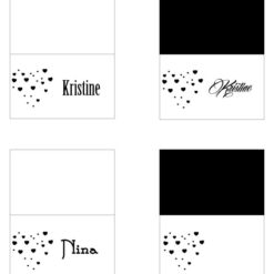 Black heart -placecard - bye9design digitalt print - nordic design