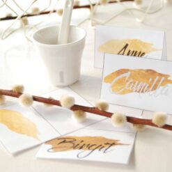 Golden bordkort - bordkort bryllup - gullbryllup - bordkort konfirmasjon - nordic design - bye9design printshop