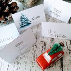 Bordkort med jultre - redigerbar - print - bye9design