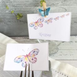 Sommerfugl -nydelige bordkort og serviettringer- redigerbar