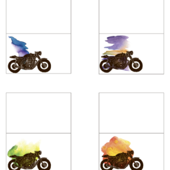 Motorsykkel - tøffe bordkort og serviettringer - redigerbar tekst