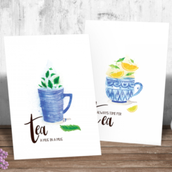 Tea time - en pakke med fire ulike plakater - kort