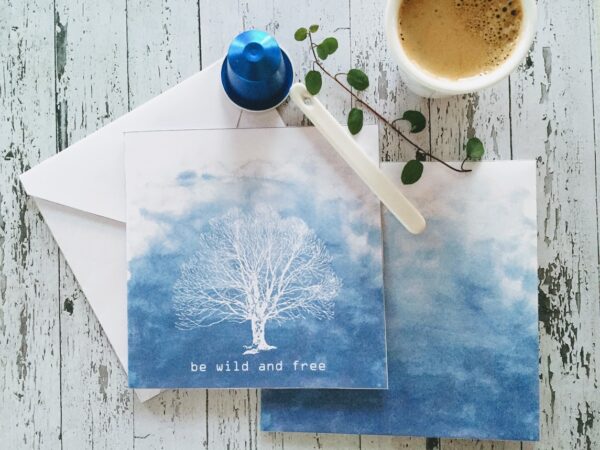 Wild and free - dobbelt kort med konvolutt - printable - bye9design
