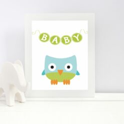 Plakat med baby ugle - print ut selv