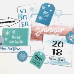Journalkort og tags til fotoalbum og scrapping - januar "Ny start"