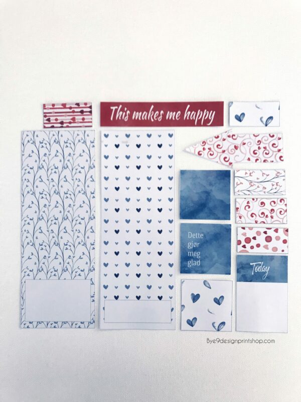 Februar "Dette gjør meg glad" - Journalkort og tags til fotoalbum og scrapping