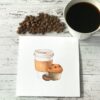 Kort med kaffe og muffinsmotiv