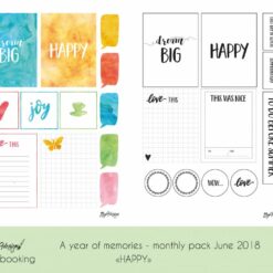 "Happy" - A year of memories - Fotoalbum, scrapping kit i juni