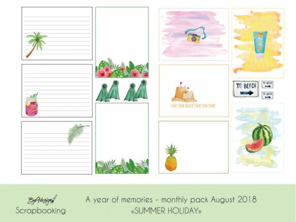Sett ferieminnene i fotoalbum sammen med journalkortene fra "Summer Holiday"