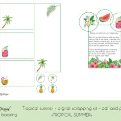 Tropical Summer Journaling cards for scrapbooking