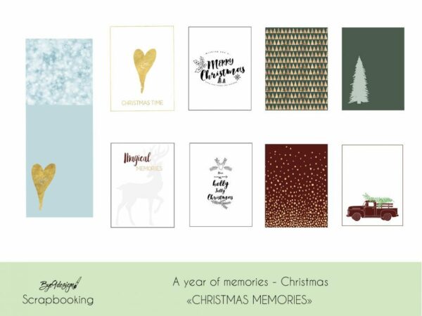 Christmas memories journalkort og pynt - Project Life