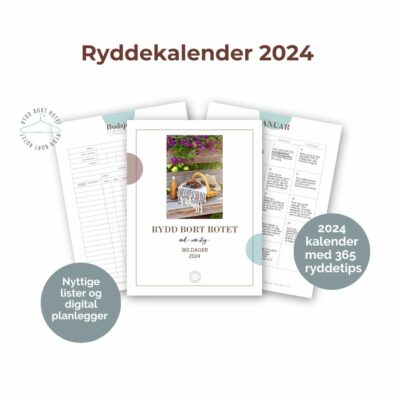 Ryddekalender 2024 - med daglige ryddeoppgaver