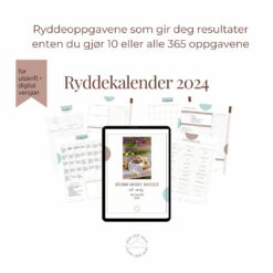 Ryddekalender 2024 - med daglige ryddeoppgaver